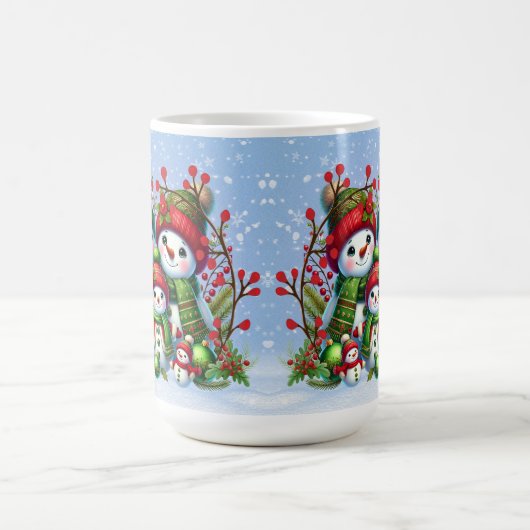 フェスティバル雪だるまファミリー コーヒーマグカップ (中央)