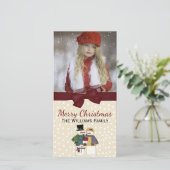 フェスティバル雪だるまフォトグリーティングカード シーズンカード (スタンド正面)