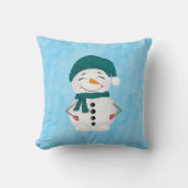 フェスティバル雪だるまホリデークリスマス クッション (正面)