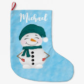 フェスティバル雪だるまホリデークリスマス ラージクリスマスストッキング (正面)