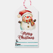 フェスティバル雪だるま休日ラベル! ギフトタグ (正面)