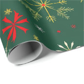 フェスティバル雪だるま及び雪片パターン ラッピングペーパー (ロールコーナー)