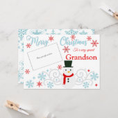 フェスティバル雪だるま孫ギフトカードホルダー カード (正面/裏面インサイチュ)