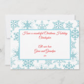 フェスティバル雪だるま孫ギフトカードホルダー カード (裏面)