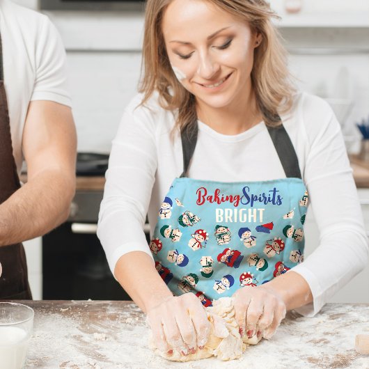 フェスティバル雪だるま水の色クリスマスパターン エプロン