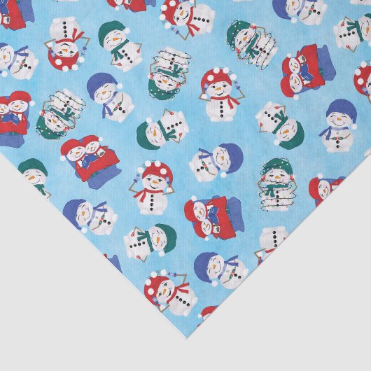 フェスティバル雪だるま水の色クリスマスパターン 薄葉紙 (詳細)