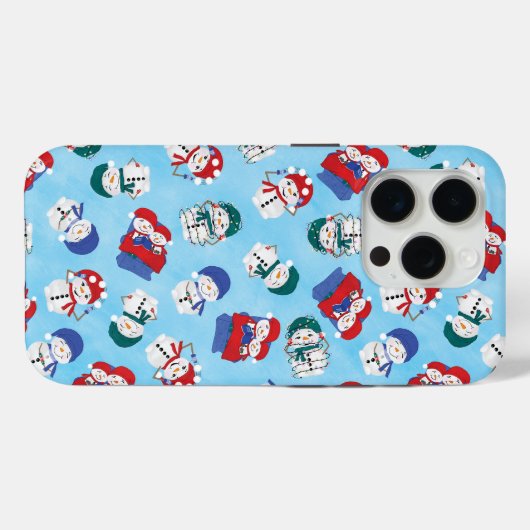 フェスティバル雪だるま水の色クリスマスパターン Case-Mate iPhoneケース (裏面 (横))