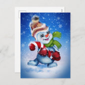 フェスティバル雪だるま シーズンポストカード (正面/裏面)