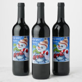 フェスティバル雪だるま ワインラベル (ボトル)