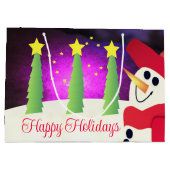 フェスティバル雪だるま（赤） ラージペーパーバッグ (裏面)