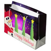 フェスティバル雪だるま（赤） ラージペーパーバッグ (正面アングル)