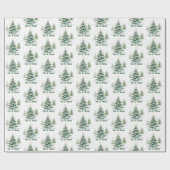 フェスティバル雪のクリスマスツリーレット雪 ラッピングペーパー (フラット)