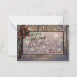 フェスティバル霜と輝き：日に照らされた休日魔法。 ノートカード