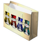 フェスティバル霜の降りたフレンズ雪だるまクリスマス ラージペーパーバッグ (正面アングル)