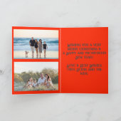 フェスティバル非常メリーに家族の写真クリスマスフォールディング カード (内部)