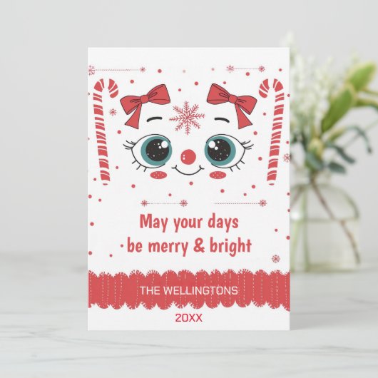 フェスティバル顔クリスマスメリー- & Bright シーズンカード (スタンド正面)
