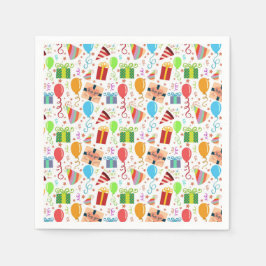 フェスティバル風船ギフトカラフルテーマ スタンダードカクテルナプキン