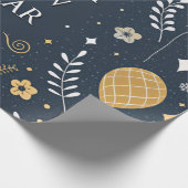 フェスティバル風船金ゴールド新年 ラッピングペーパー (角)