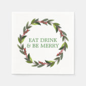 フェスティバル食べドリンク&ビーメリーウォーターリース スタンダードカクテルナプキン (正面)