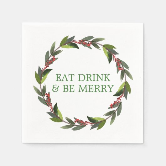 フェスティバル食べドリンク&ビーメリーウォーターリース スタンダードカクテルナプキン (正面)