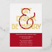 フェスティバル食べドリンク&ベメリークリスマスパーティー金ゴールド 箔シーズンカード (正面)