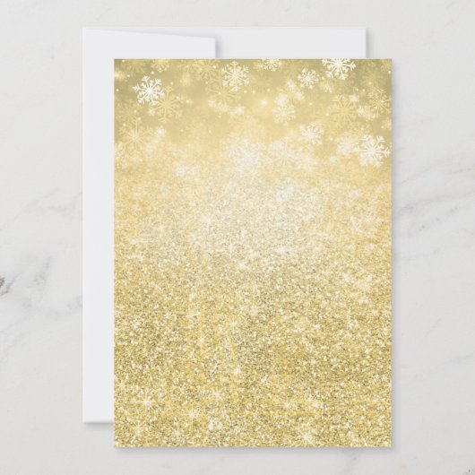 フェスティバル食べ「飲み物」金ゴールドホリデークリスマスパーティー 招待状 (裏面)