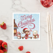 フェスティバル食器I小妖精や小人、ペンギン、ポーラーベア スタンダードカクテルナプキン (インサイチュ)