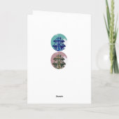 フェスティバル飾クリスマスツリー芸術的ファミリー シーズンカード (裏面)