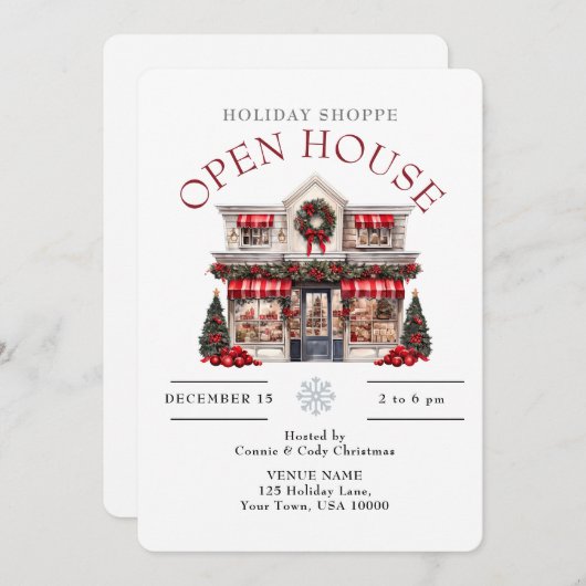 フェスティバル飾スクリスショップオープンハウス 招待状 (正面/裏面)