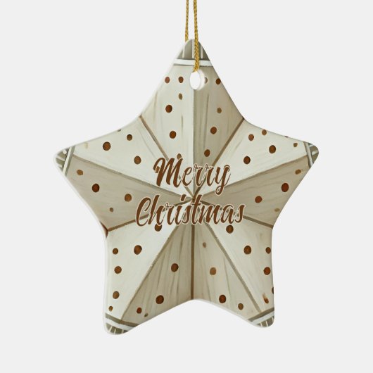 フェスティバル飾スターメリークリスマスフォト セラミックオーナメント (右)