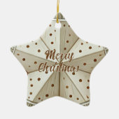 フェスティバル飾スターメリークリスマスフォト セラミックオーナメント (正面)