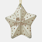 フェスティバル飾スターメリークリスマスフォト セラミックオーナメント (左)