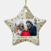 フェスティバル飾スターメリークリスマスフォト セラミックオーナメント (裏面)