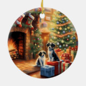 フェスティバル飾室，暖炉，犬，ヴィンテージ セラミックオーナメント (裏面)