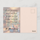 フェスティバル飾室，暖炉，犬，ヴィンテージ ポストカード (裏面)