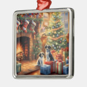 フェスティバル飾室，暖炉，犬，ヴィンテージ メタルオーナメント (左)