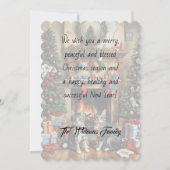 フェスティバル飾室，暖炉，猫，ヴィンテージ (裏面)