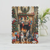 フェスティバル飾室，暖炉，猫，ヴィンテージ (スタンド正面)