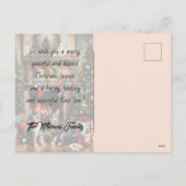 フェスティバル飾室,暖炉,猫,ヴィンテージ シーズンポストカード (裏面)