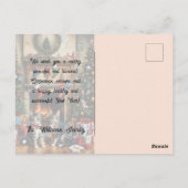 フェスティバル飾室,暖炉,猫,ヴィンテージ ポストカード (裏面)