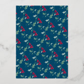 フェスティバル饗宴ブルーレッドベリークリスマスディナー 箔招待状 (裏面)