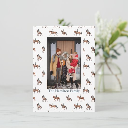 フェスティバル馬の馬術クリスマスフォト シーズンカード (スタンド正面)