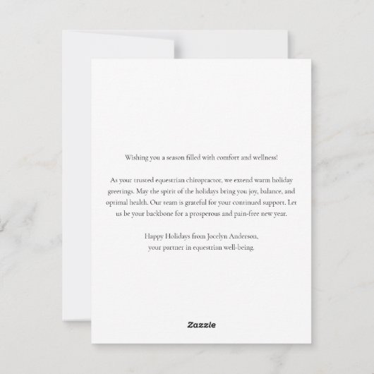 フェスティバル馬術ビジネスクリ企業のスマス シーズンカード (裏面)