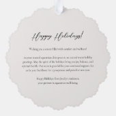 フェスティバル馬術ビジネスホースリースクリスマス オーナメントカード (裏面)