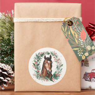 フェスティバル馬術馬リースメリークリスマス ラウンドシール