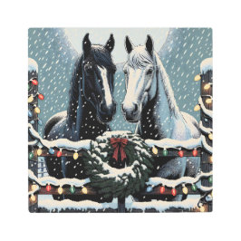 フェスティバル馬 | クリスマスウォールアート メタルプリント