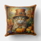 フェスティバル魅力的感謝祭の猫が変装して クッション (裏面)