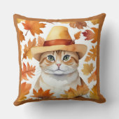 フェスティバル魅力的感謝祭の猫が変装して クッション (裏面)