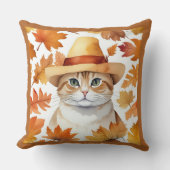 フェスティバル魅力的感謝祭の猫が変装して クッション (正面)