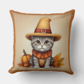 フェスティバル魅力的感謝祭の猫が変装して クッション (正面)